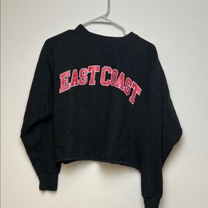 East Coast Black Cropped Hoodie